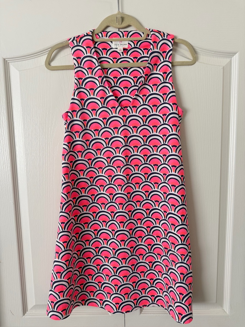 JB by Julie Brown Pink and Black Geometric Sleeveless Dress